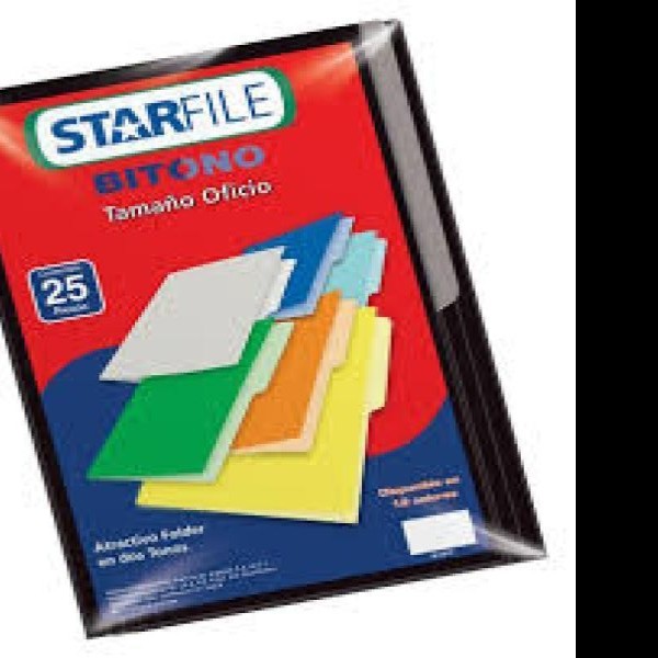 FOLDER BITONO OFI. STARFILE NEGRO PAQ.C25 C.20
